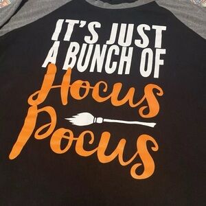 Hocus Pocus Shirt Size 2XL It’s Just A Bunch Of Hocus Pocus 3/4 Sleeve Sanderson